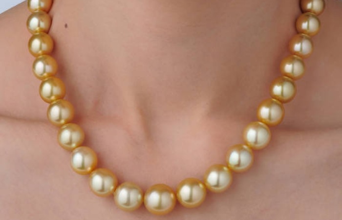 Pearl-Embedded Gold Choker