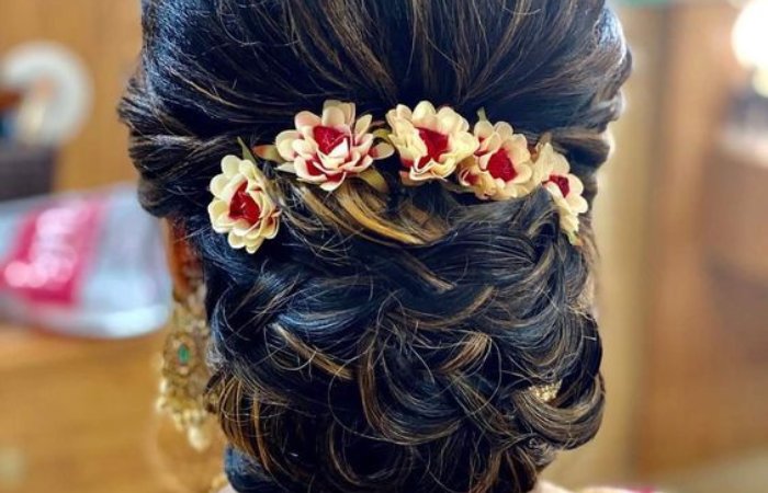 Low Bun with Lotus Blooms