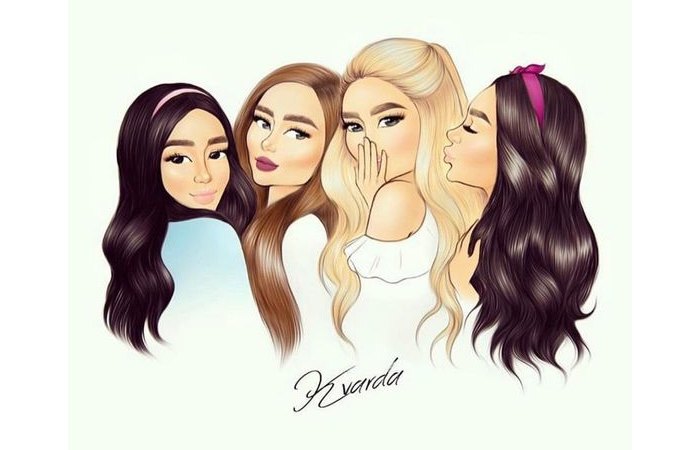 Personalized BFF Group Drawing