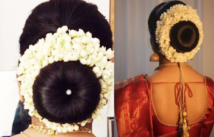 Textured Low Chignon with Fresh Flowers