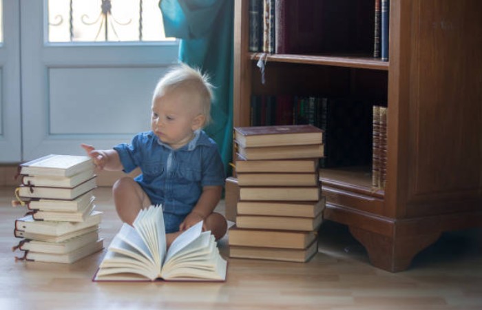 The Baby on a Bookshelf