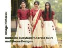 Umbrella Cut Modern Kerala Skirt And Blouse Designs