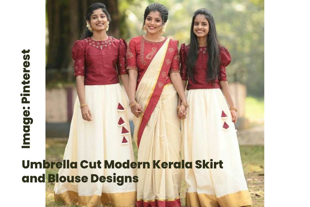 Umbrella Cut Modern Kerala Skirt And Blouse Designs