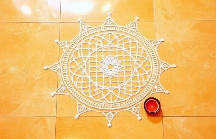 Diya Motif (Semi-Circular Grid)